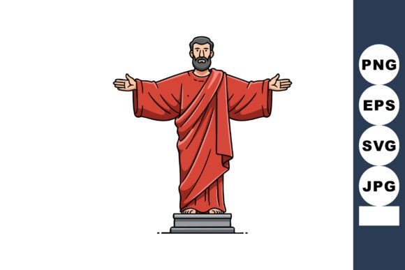 Jesus Christ Vector Illustration with Open Arms