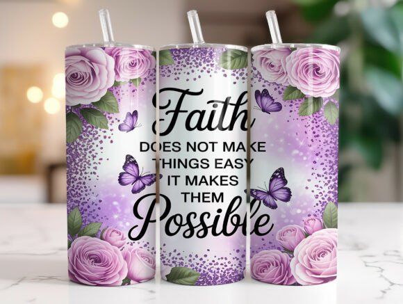 Review of Faith Floral Butterfly Tumbler Wrap Design